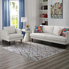 Modway Gemma Chevron Mosaic Area Rug - 5 ft W x 8 ft L - Multicolored-Tight Low Pile Weave