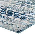 Modway Reflect Giada Abstract Diamond Moroccan Trellis Indoor/Outdoor Area Rug - 8 ft W x 10 ft L - Ivory/Blue-8