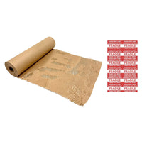 Reliabag - Papier d'emballage pour coussin en nid d'abeille avec autocollants fragiles - 15" x 165'-Papier coussin kraft 15" x 165'