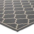 Modway - Avena Treillis en quadrifolie marocain intérieurs et extérieurs Tapis de comédie 8 pi l x 10 pi L - Gris et beige-Résistant aux taches / Facile à nettoyer