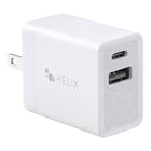 Helix 20W USB-A & USB-C Wall Charger - White-20 Watt