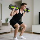 Soozier 4-in-1 Adjustable Dumbbell Set - 66 lb Free Weights Set - Green-Add or lower the weight, ensuring a comfortable workout 