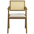 Modway - Thera Canne en cuir végane Fauteuils de salle à manger Ensemble de 2 - Pierre de chêne altérée-9