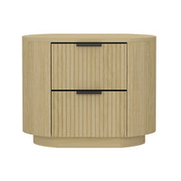 Manhattan Comfort - Table de nuit moderne Olivia 67 cm, chêne naturel et noir-Table de nuit moderne pour chambre et salon