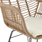 Manhattan Comfort Antibes Modern Patio 2-Person Seating Group 3-Piece Set with End Table - Tan/Cream-Home Assembly Required. All Hardware Included