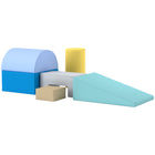 Qaba - Jouets d’escalade pour bébé d’intérieur, blocs d’escalade en mousse - jaune et vert - ensemble de 6-Ensemble de six pièces pouvant être configuré en de nombreuses formes pour un jeu créatif 