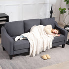 HOMCOM 3 Seater Linen Sofa Couch with Pocket Spring - Charcoal Grey-Multi-layer board frame for lasting support