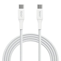 AXS PROCharge Premium USB-C to USB-C Braided Cable (1.2M) - White/Grey-Made from recycled materials