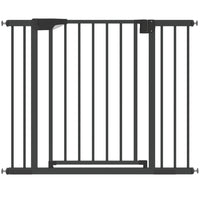 PawHut 30" - 41" Baby Gate with 2 Extension Kit and Auto-Close - Black-Certified pet gate fits 29.9" -40.6" (76-103 cm) openings with 29.9" (76 cm) height, protects babies and pets at home 
