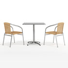Flash Furniture – Table carrée de 27,5 po en aluminium/2 chaises en rotin beige, intérieur/extérieur TLH-ALUM-28SQ-020BGECHR2-GG-Certifié ANSI et BIFMA
