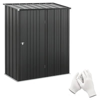 Outsunny Outdoor Storage Shed with Single Door - 5' x 3' - Black-Large room can store garden tools, lawn care equipment, pool supplies, and more 