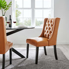 Modway Baronet Button Tufted Vegan Leather Dining Chair - Tan-Dense Foam Padding