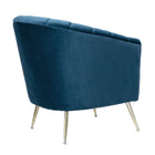 Manhattan Comfort Rosemont 32.28" Mid-Century Modern Velvet Upholstered Accent Chair - Blue and Gold-Weight Capacity: 300 Lbs. Seat Height: 18.9