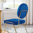 Modway Craft Performance Velvet Dining Side Chair - Gold/Navy-Non-Marking Foot Caps