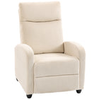 HOMCOM Push Back Recliner with Padded Seat for Home Theater - Beige-Applying pressure to the backrest initiates a recline to 135°, accompanied by lifting the footrest