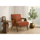 Monarch Specialties - Chaise d'Appoint Moderne du Milieu du Siècle Rembourré 30"H Avec des Pieds en Noyer Massif - Tissu Rouge-Construit avec un cadre en bois d'ingénierie solide et soutenu par des pieds en bois massif, ce fauteuil offre une structure robuste et une durabilité fiable pour un usage quotidien.