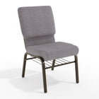 Flash Furniture - Chaise d'église de la série HERCULES de 18,5 po de largeur en tissu gris avec étagère à livres-Ensemble de 4 chaises d'église polyvalentes