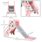 Qaba - Toboggan 3 en 1 pour tout-petit d’intérieur avec panier de basket, grimpeur - rose-Fabriqué en matériau PE sûr avec une texture antidérapante pour une sécurité et une stabilité accrues 