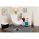 Flash Furniture Egg Series Leather Side Reception Chair - White-Seat Cushion