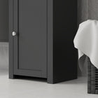 HOMCOM Tall Bathroom Storage Cabinet with Adjustable Shelves - Black-Features anti-tipping design, can be fixed to the wall for added security