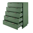 Manhattan Comfort Granville 37.8" Modern Tall Dresser - Sage Green-Featuring 25mm of Board Thickness Made of High Quality Solid Wood and Solid Wood Ribbed Drawer Front.
