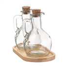 Splash 2 Piece Glass Oil & Vinegar Set with Tray-Do Not put in microwave
