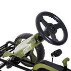 Aosom Kids Pedal Go Kart with Adjustable Seat and Hand Brake - Green-Includes handbrake for safe stopping 
