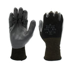 Atlas - Gants Everyday Dry Grip en nitrile lisse - Doublure en nylon - Gris/Noir - Taille S - Lot de 3-Doublure en tricot nylon sans couture