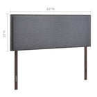 Modway Region Nailhead Upholstered Queen Headboard - Smoke-Nail button trim