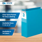 Davis Group Premium Economy Binder - D Ring - 3" - Turquoise Blue - 6 Pack-D Ring, Non-Locking