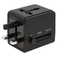 Helix - Adaptateur international 4-en-1 avec ports USB-C et USB-A - Noir-Double Charge