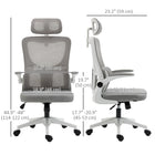 Vinsetto - Chaise de bureau en maille avec appui-tête réglable et soutien lombaire - grise-Faites une pause et détendez-vous grâce à la fonction d’inclinaison