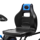 Aosom Kids Pedal Go Kart with Adjustable Seat and Shock Absorption - Blue-Material: PP, Steel 