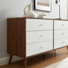 Modway Transmit 60" Dresser - Walnut White-Smooth Wood Grain Laminate