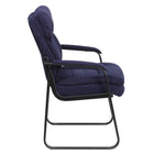 Flash Furniture – Chaise de réception en microfibre avec soutien lombaire et base traîneau, bleu marine (GO1156NVY)-Rembourrage en microfibre marine