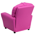 Flash Furniture Contemporary Hot Pink Vinyl Kids Recliner with Cup Holder-CA117 Fire Retardant Foam