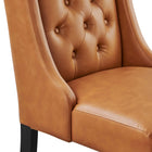 Modway Baronet Button Tufted Vegan Leather Dining Chair - Tan-Assembly Required