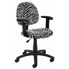 Nicer Furniture - chaise de travail en microfibre avec accoudoirs réglables - zèbre-Le siège rembourré épais avec dossier et soutien lombaire intégrés réduit la pression sur les jambes.