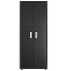 Manhattan Comfort Fortress Modern Garage Cabinet - 30.3" W x 74.8" H - Charcoal Grey-Diamond Shape Textured Metal 74.8" Storage Cabinet for Garage Use