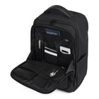 Bugatti 15.6” Adrian Business Backpack - BKP106, Black-Front pocket includes an interior organization panel.