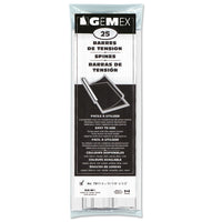 Gemex Slide Clamp Spines for Report Covers - Letter Size - 11" - 1/2" Capacity - White - 25 Pack-White spines