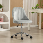 Vinsetto Vanity Office Chair with Swivel Wheels - Grey-Adjustable seat height can match your desk or your sitting style
