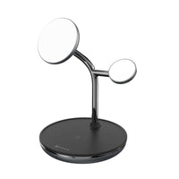 Adam Elements - Station de charge sans fil magnétique 3-en-1 OMNIA M3+ - Noir- Recharge 3-en-1 : Rechargez simultanément votre iPhone 13, vos AirPods et votre Apple Watch pour une solution de recharge tout-en-un pratique