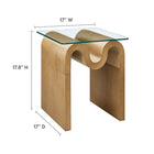 Modway - Ondine Plateau en verre Table d’appoint - Naturel-Plusieurs finitions disponibles