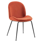 Modway - Scoop Jambe en acier revêtu de poudre noire Performance Velvet Chaises de salle à manger Ensemble de 2 - Orange-Vintage Glamour Style