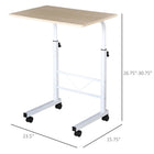 HOMCOM 23.5" Mobile Standing Desk with Adjustable Height - Natural Wood-Colour: Natural Wood 