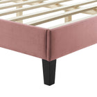 Modway Yasmine Channel Tufted Performance Velvet King Platform Bed - Dusty Rose-Assembly Required