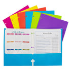 C-Line - Portfolio en papier laminé à 2 pochettes avec perforatrice à 3 trous, assortis, paquet de 18-Les dossiers stratifiés résistent aux déchirures