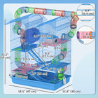 PawHut 18.5" Hamster Cage with Tube System & Exercise Wheel - Blue-Ladder and exercise wheels support physical health