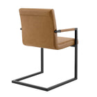 Modway Savoy Vegan Leather Dining Chairs - Tan - 2 Pack-Chair Weight Capacity: 300 lbs.